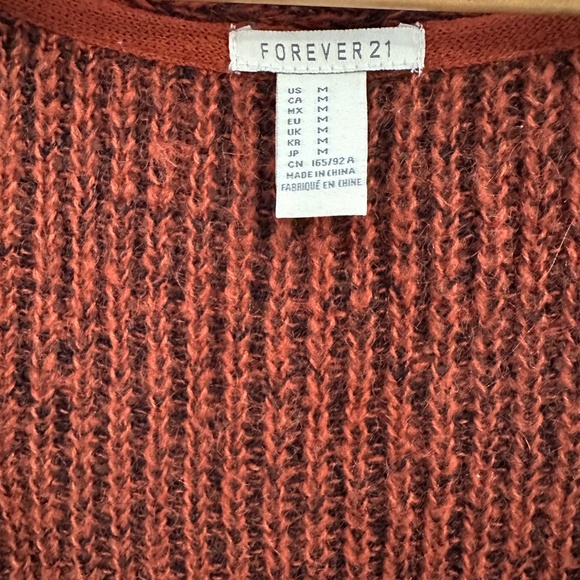 Forever 21 | Women’s size Medium Burgundy Long Sleeve Open Cardigan - Picture 3 of 5